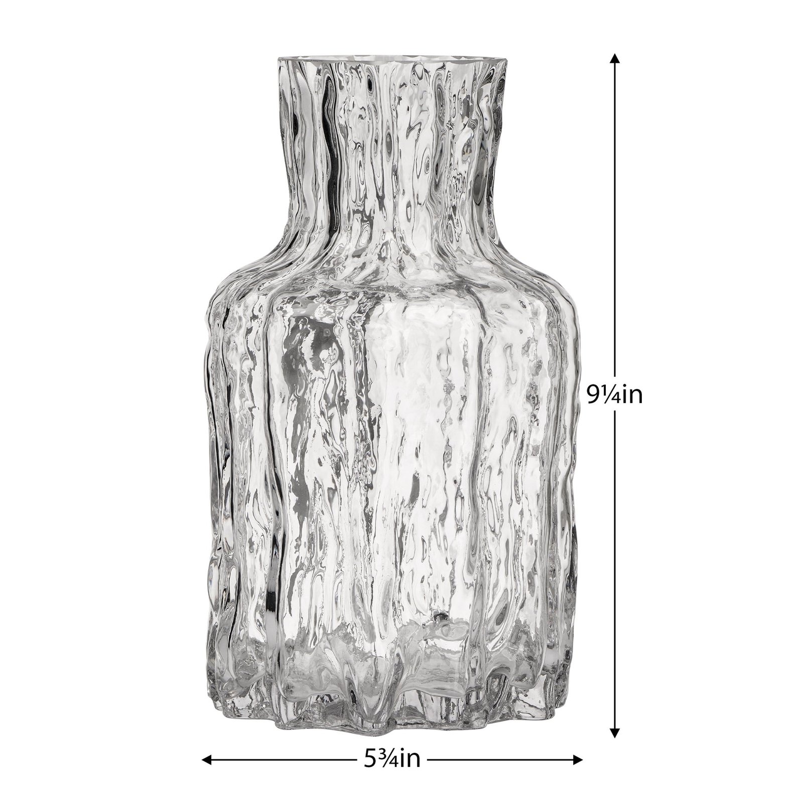 Canyon 9 Inch Tall Glass Flask Vase - Clear - Image 3