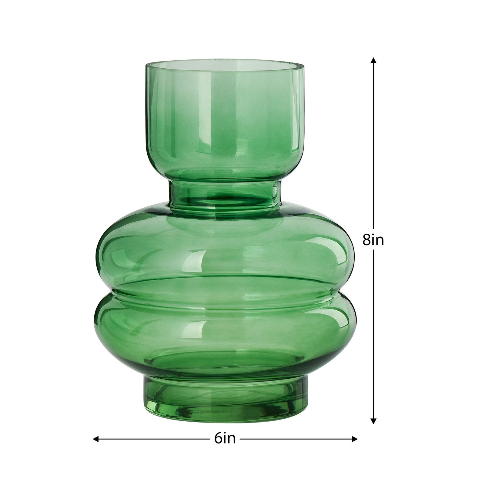 Riva Multi Bulb Green Glass 8 Inch Tall Vase - Image 3