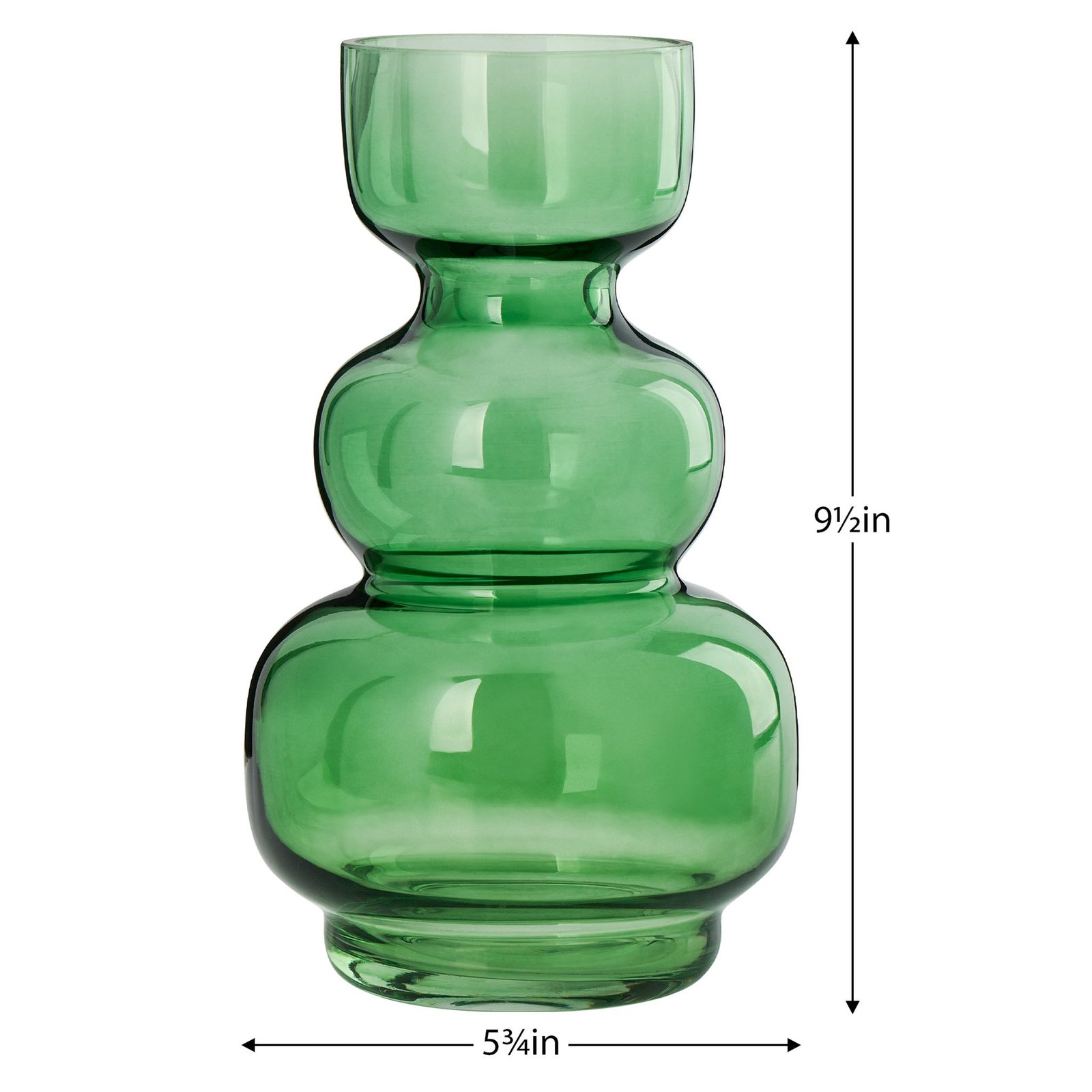 Riva Multi Bulb Green Glass 9.5 Inch Tall Vase - Image 3