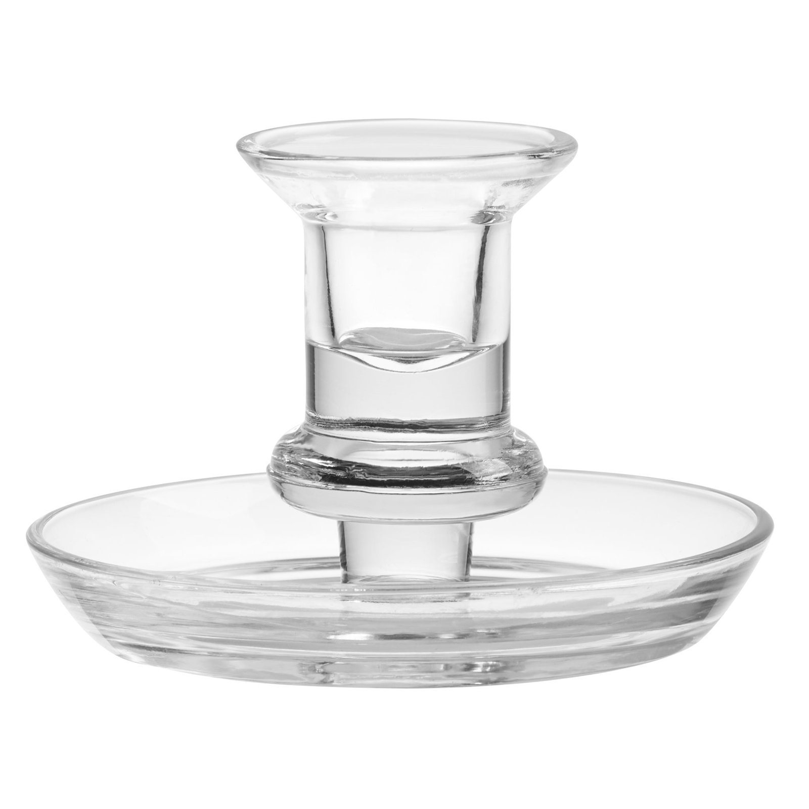 Delia Glass Taper Candle Holder with 4.5 Inch Diameter Saucer - Clear - Image 5
