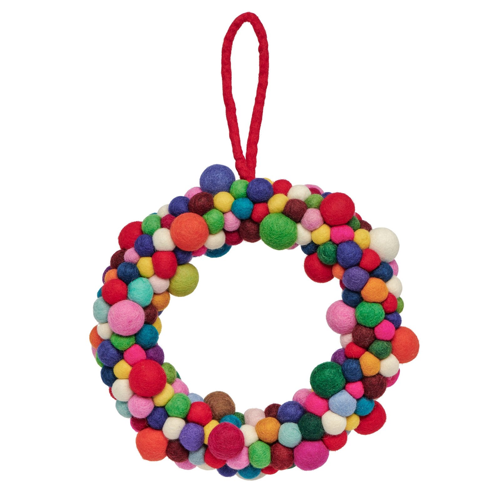 MODWOOL Felt Ball 13 Inch Diameter Decorative Wreath - Multicolor - Image 5