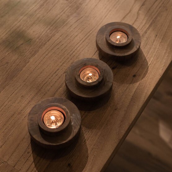 D-Bodhi Ring Candle Holder - Wood Grain - Image 2