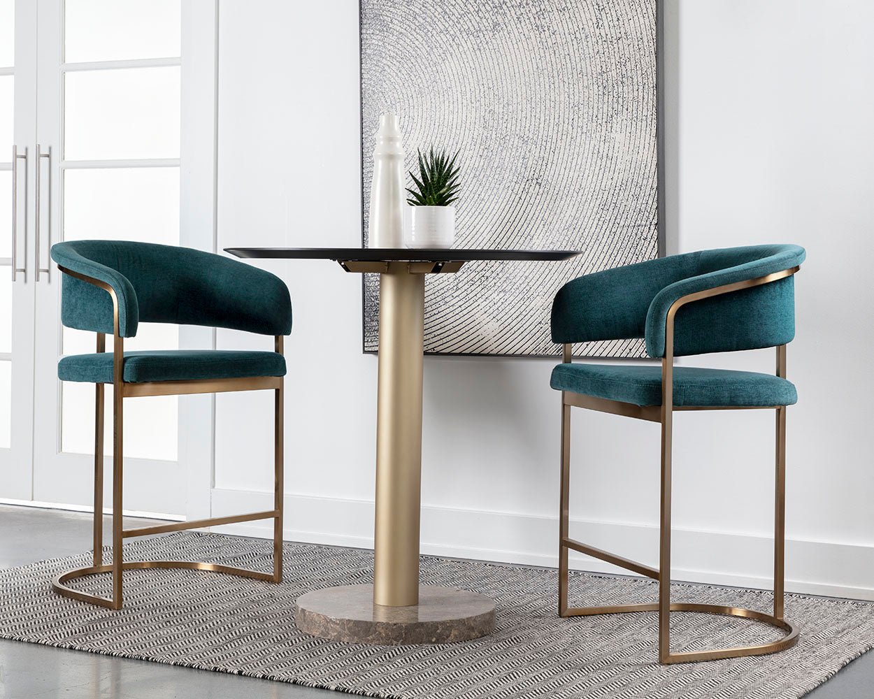 Marris Counter Stool - Gold Danny Teal - Image 5