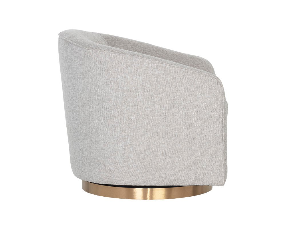 Hazel Swivel Lounge Chair - Gold Belfast Heather Grey - Image 4