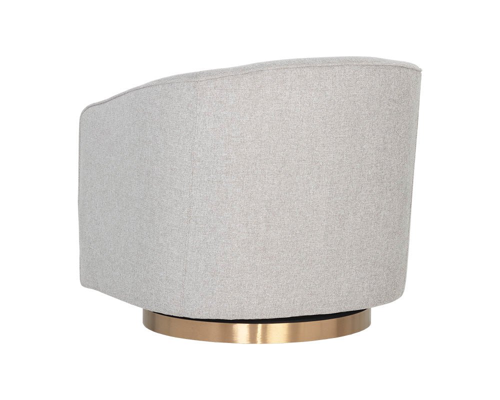 Hazel Swivel Lounge Chair - Gold Belfast Heather Grey - Image 5