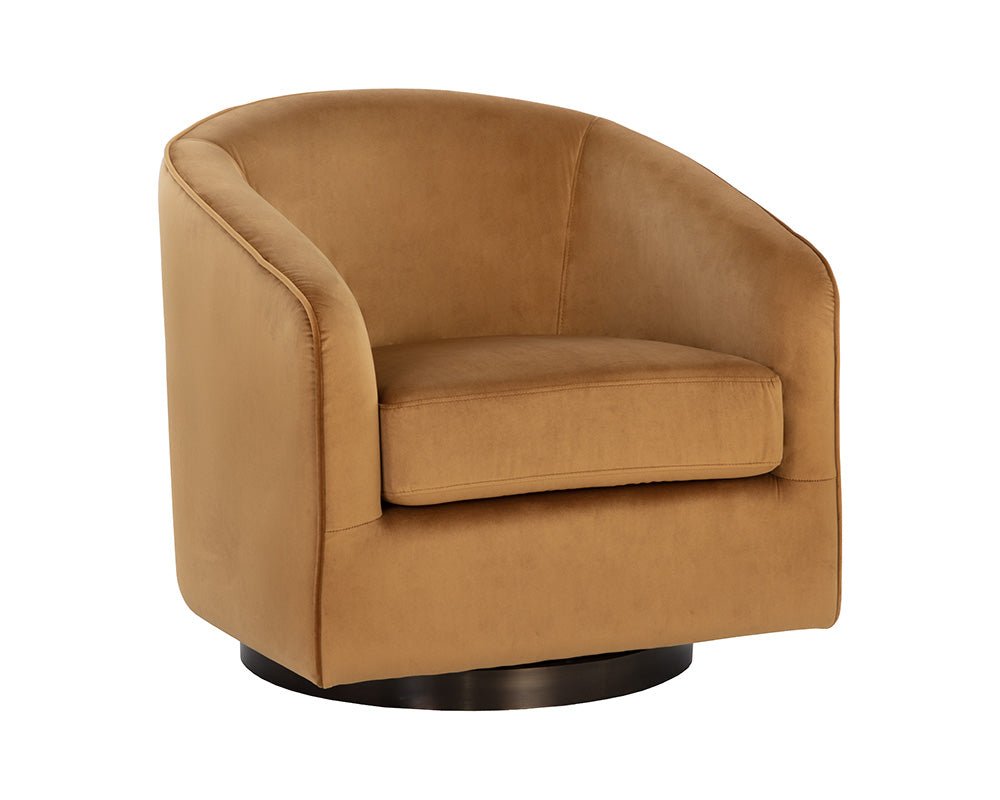Hazel Swivel Lounge Chair - Dark Bronze Gold Sky