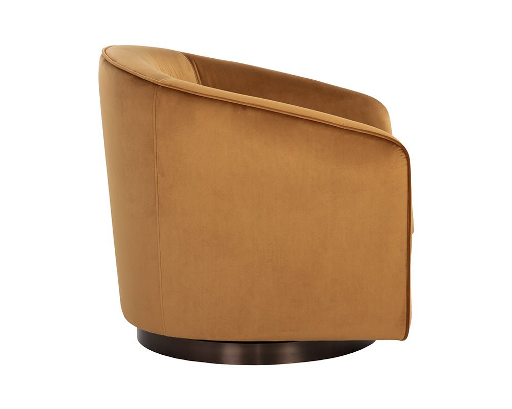 Hazel Swivel Lounge Chair - Dark Bronze Gold Sky - Image 4