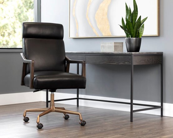 Collin Office Chair - Brown Cortina Black - Image 2