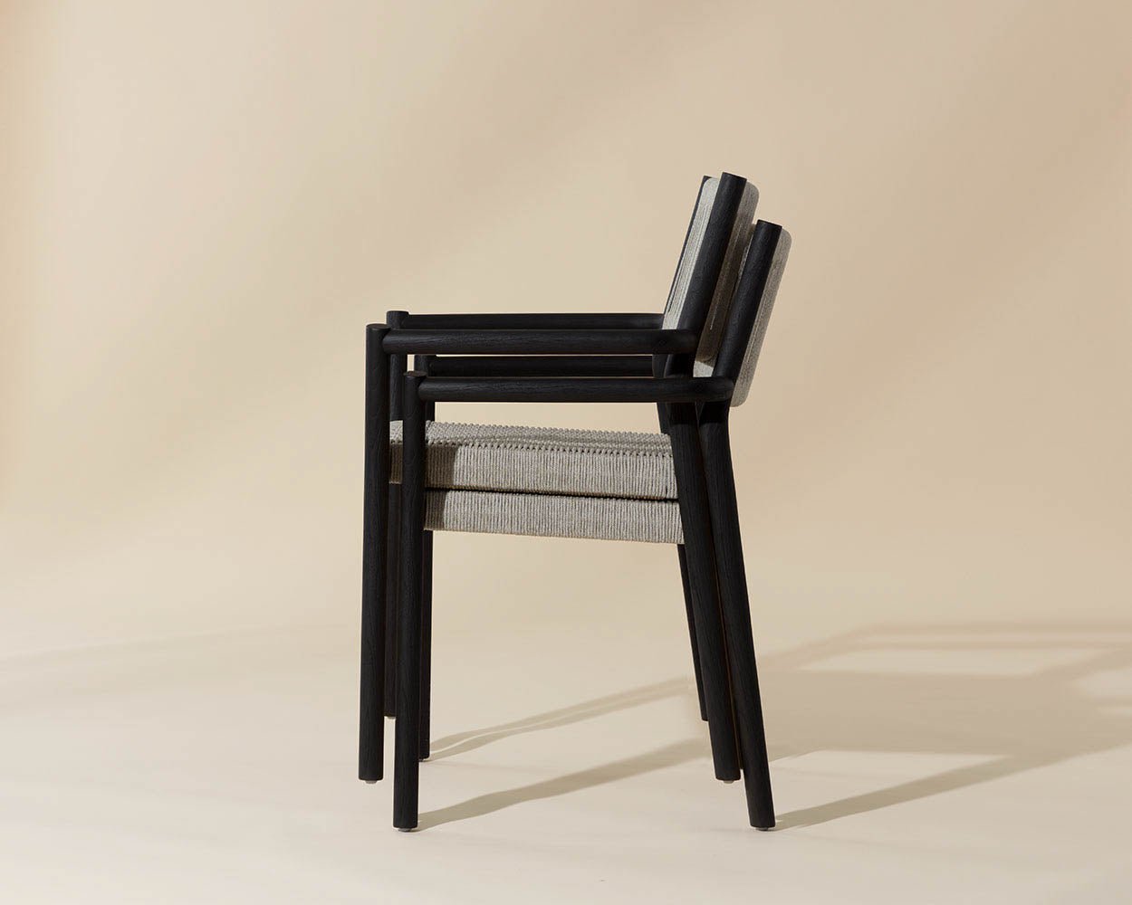 Kavala Stackable Dining Armchair - Charcoal Light Grey - Image 5