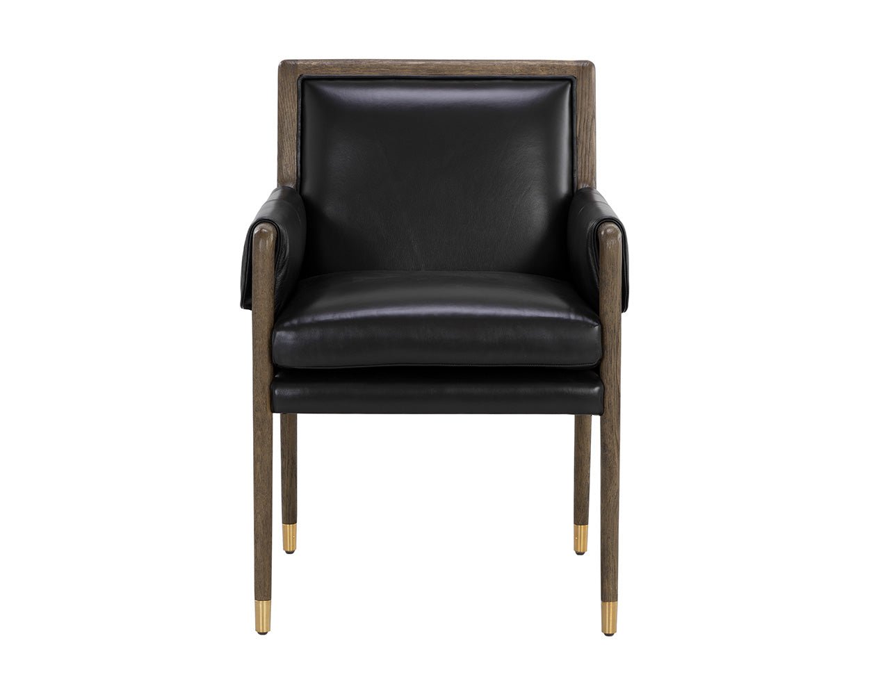 Mauti Dining Armchair - Distressed Brown Cortina Black - Image 3