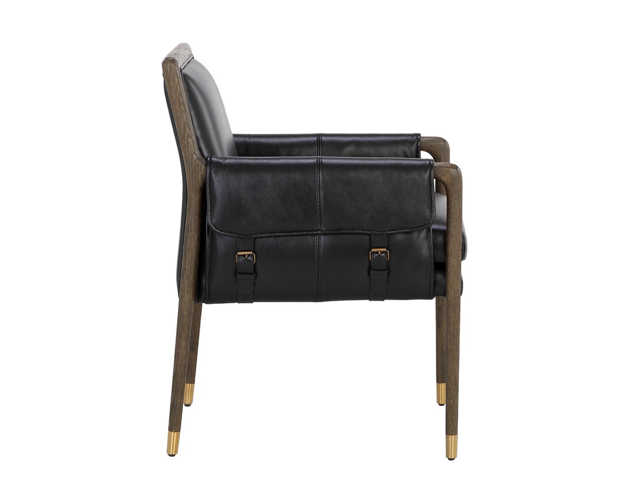 Mauti Dining Armchair - Distressed Brown Cortina Black - Image 4