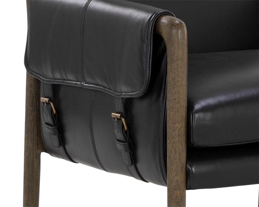 Mauti Dining Armchair - Distressed Brown Cortina Black - Image 6