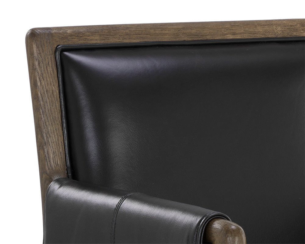 Mauti Dining Armchair - Distressed Brown Cortina Black - Image 7