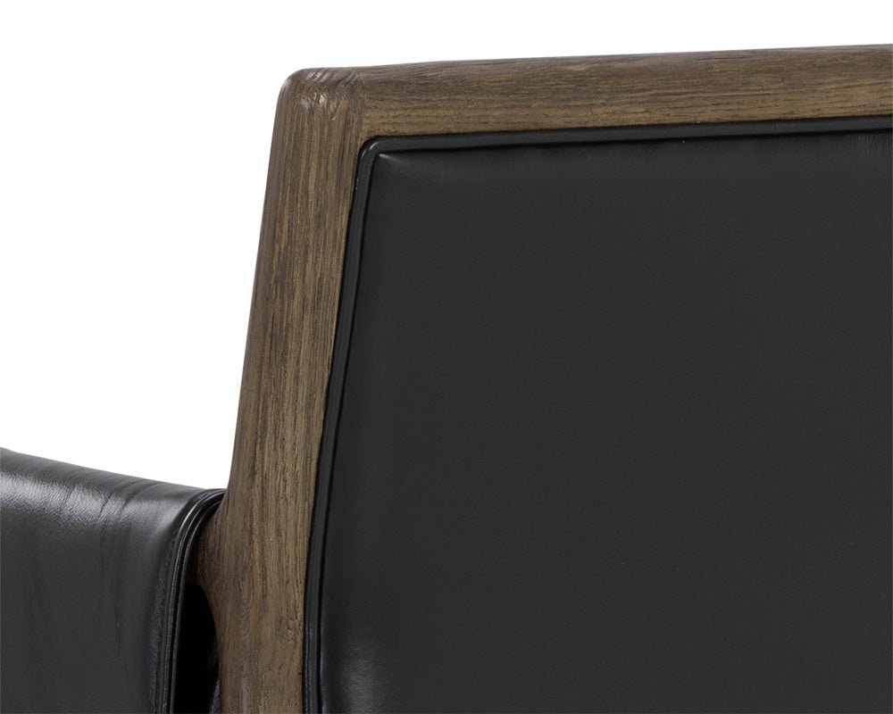 Mauti Dining Armchair - Distressed Brown Cortina Black - Image 8