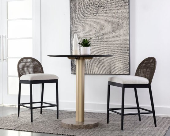Calandri Counter Stool - Black Louis Cream - Image 2