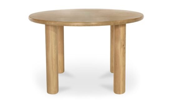 MILO ROUND DINING TABLE OAK PANDA MARBLE