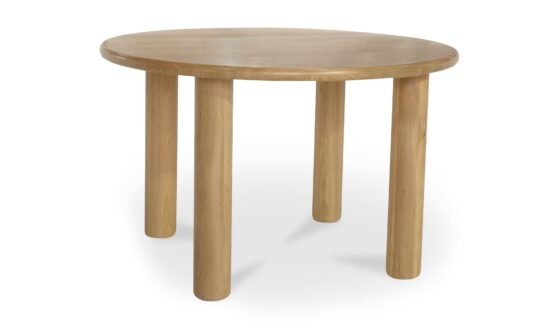 MILO ROUND DINING TABLE OAK PANDA MARBLE - Image 3
