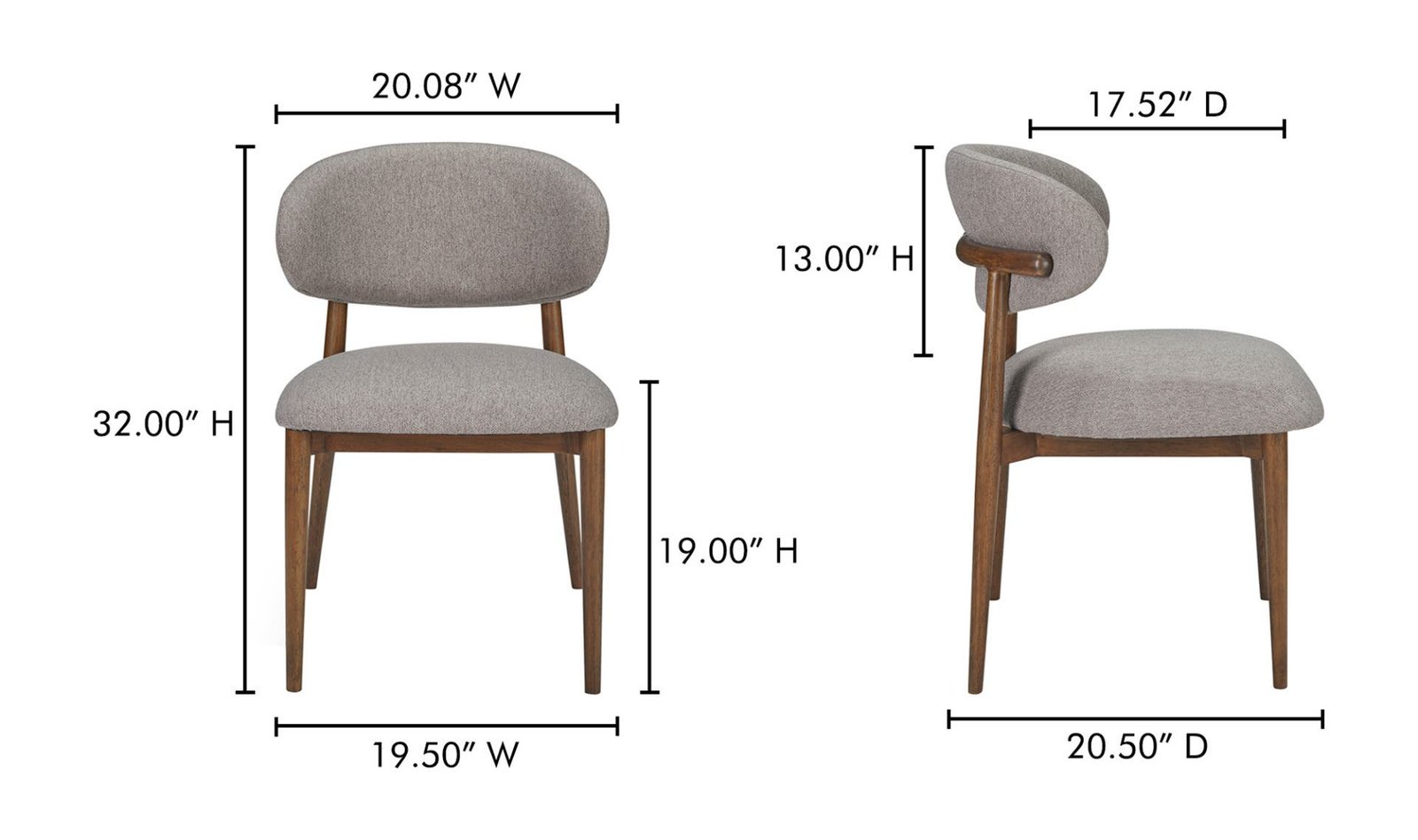 ELLIE DINING CHAIR LIGHT BROWN GREY STORM - Image 6