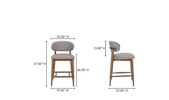 ELLIE COUNTER STOOL LIGHT BROWN - Image 6