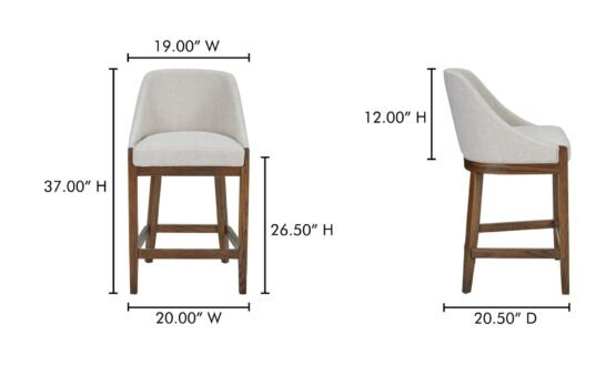 EDWARD COUNTER STOOL HEATHER BEIGE - Image 6