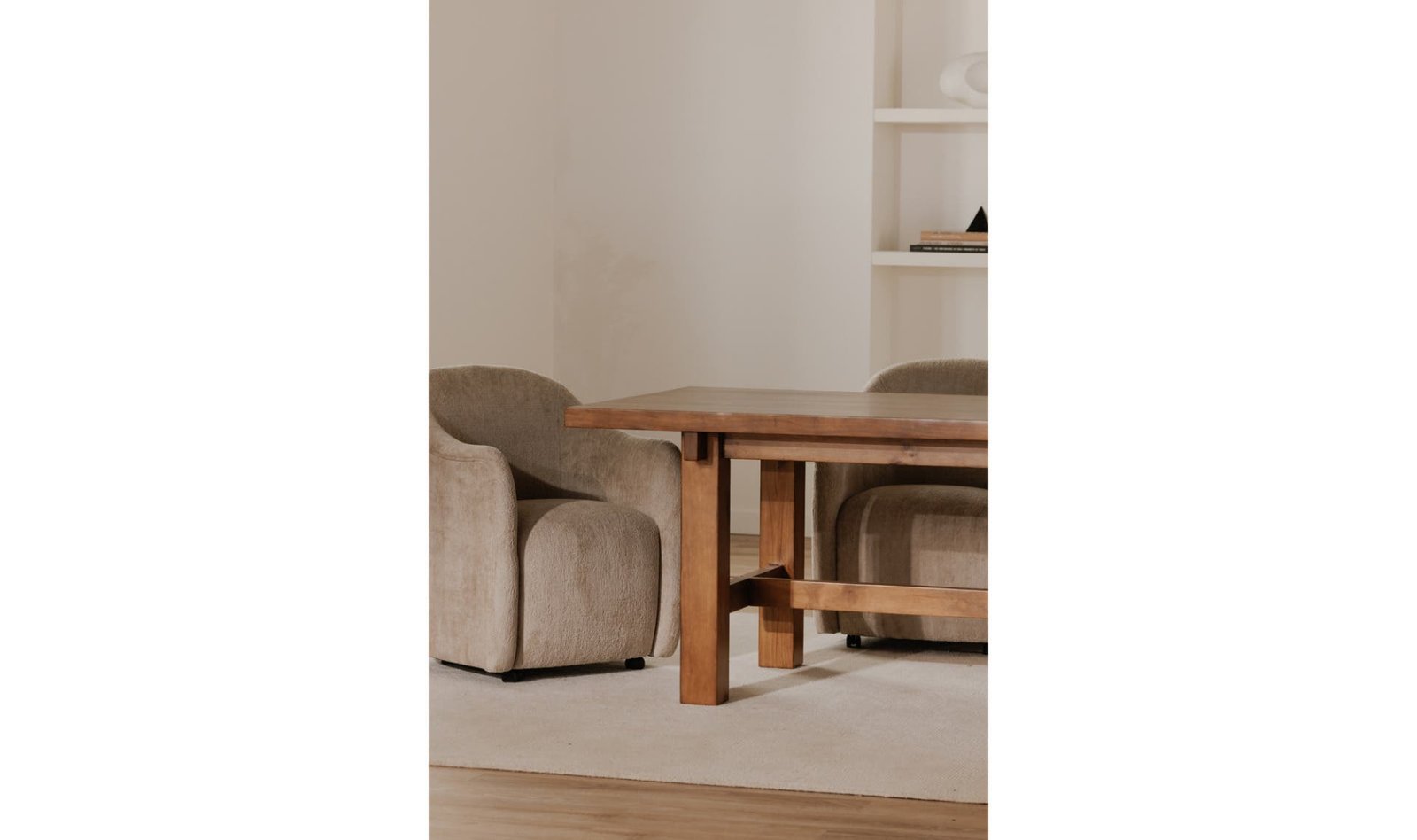 DRAVA ROLLING DINING CHAIR BEIGE - Image 3