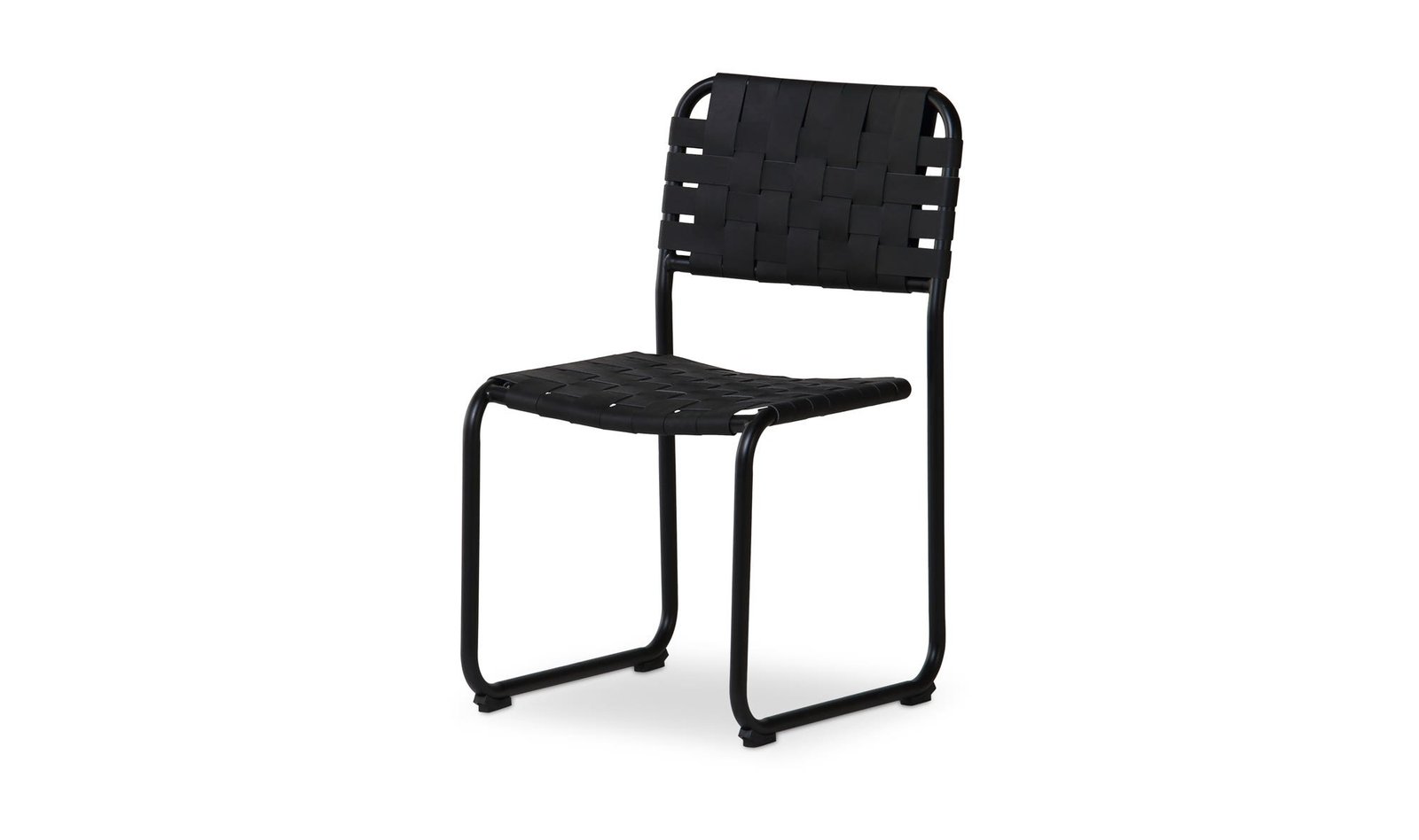 MOMA DINING CHAIR- SET OF TWO BLACK LEATHER - Image 5