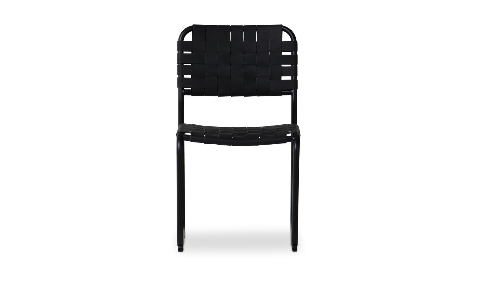 MOMA DINING CHAIR- SET OF TWO BLACK LEATHER - Image 4