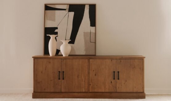 TADE 4 DOOR SIDEBOARD HONEY PINE