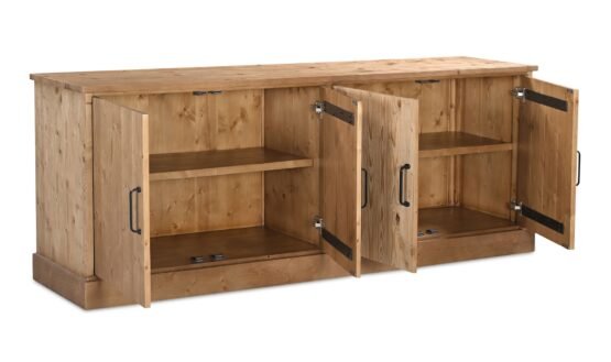 TADE 4 DOOR SIDEBOARD HONEY PINE - Image 5