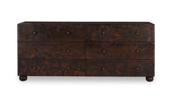 YORK 6 DRAWER DRESSER DARK BROWN