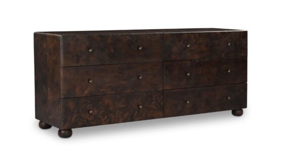 YORK 6 DRAWER DRESSER DARK BROWN - Image 3
