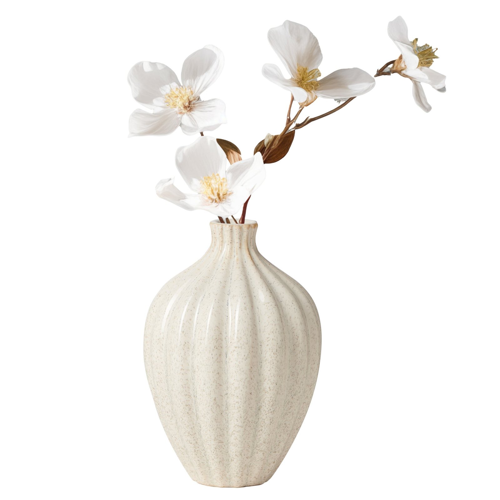 Allium Gourd 6 Inch Tall Reactive White Glaze Ceramic Vase - Image 6