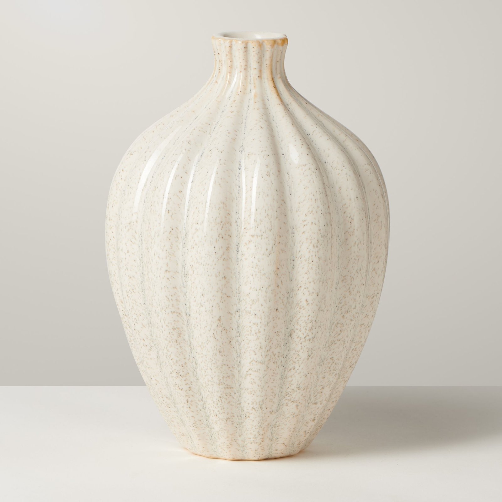 Allium Gourd 6 Inch Tall Reactive White Glaze Ceramic Vase - Image 3