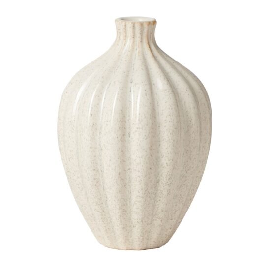 Allium Gourd 6 Inch Tall Reactive White Glaze Ceramic Vase