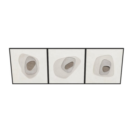 Zen Garden (set Of 3) - 30" X 30" - Black Floater Frame Taupe - Image 5