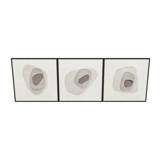 Zen Garden (set Of 3) - 30" X 30" - Black Floater Frame Taupe - Image 6