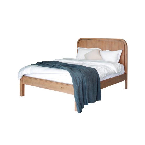 Opera King Bed with Low Footboard - Scrubbed Teak - Image 3