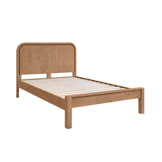 Opera Queen Bed with Low Footboard - Scrubbed Teak