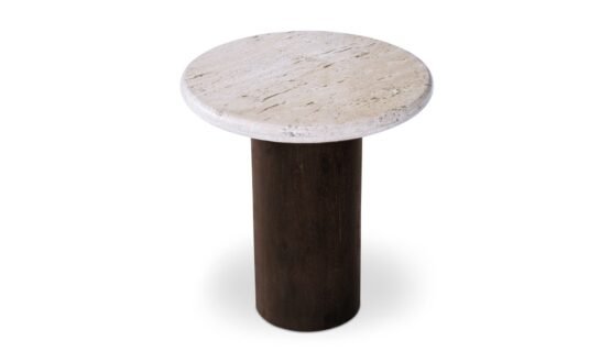 LANDON ACCENT TABLE BEIGE TRAVERTINE