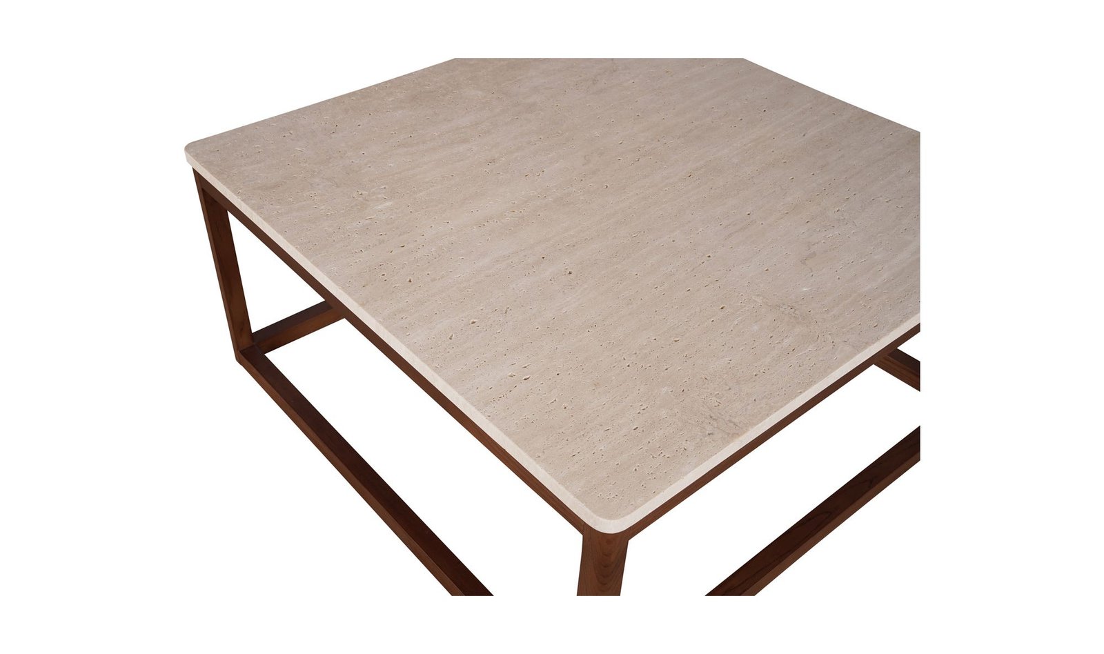 ELLIS SQUARE TRAVERTINE AND WOOD COFFEE TABLE NATURAL - Image 5