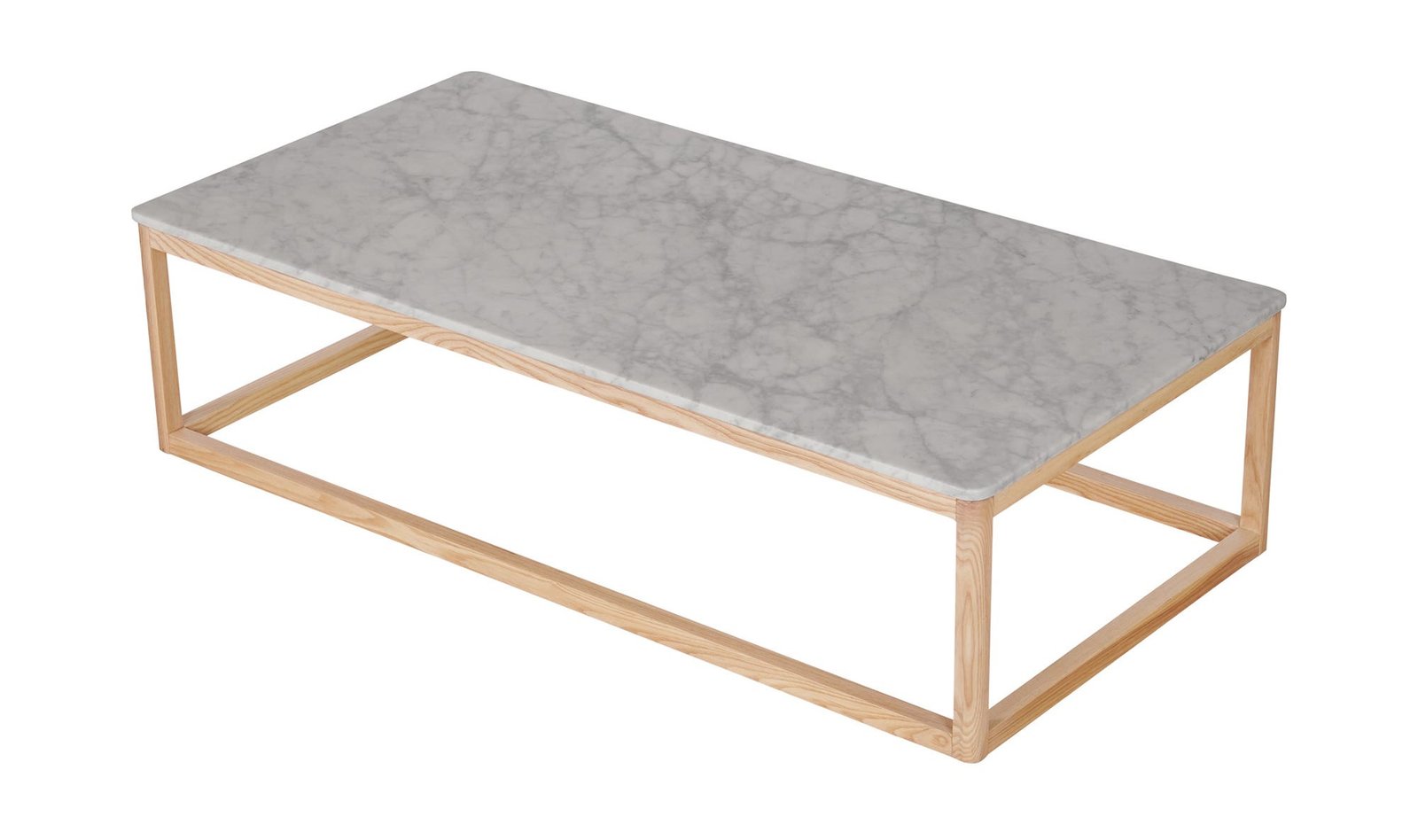 ELLIS RECTANGULAR MARBLE AND WOOD COFFEE TABLE NATURAL - Image 4