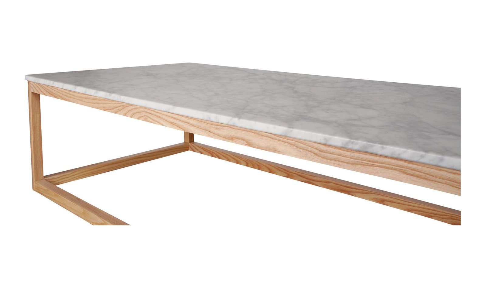 ELLIS RECTANGULAR MARBLE AND WOOD COFFEE TABLE NATURAL - Image 5