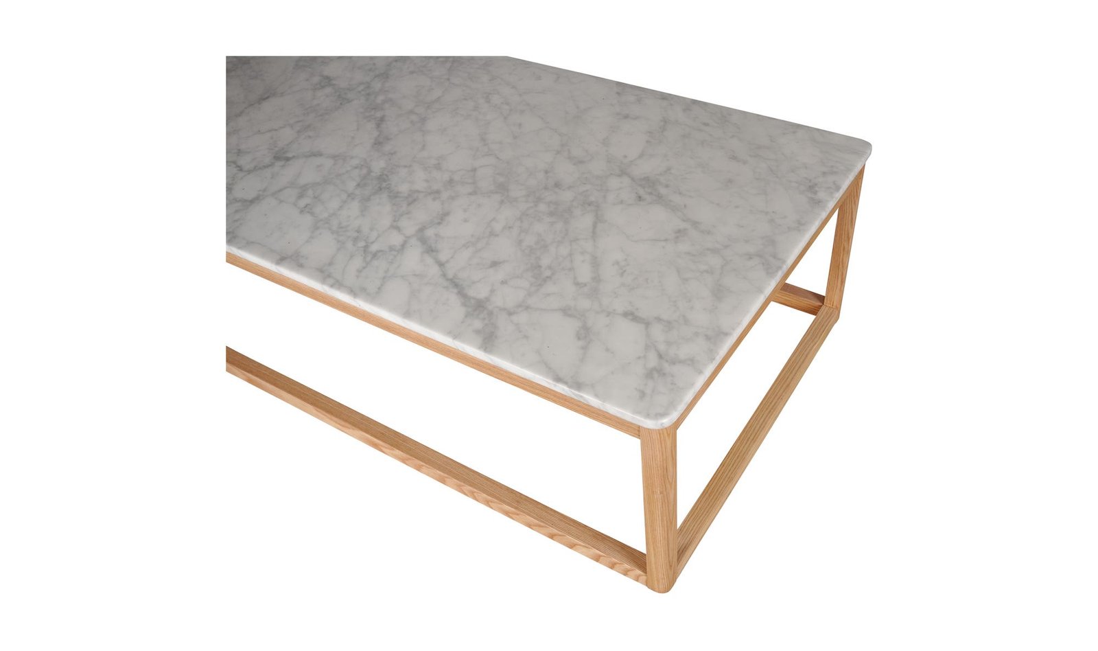 ELLIS RECTANGULAR MARBLE AND WOOD COFFEE TABLE NATURAL - Image 6