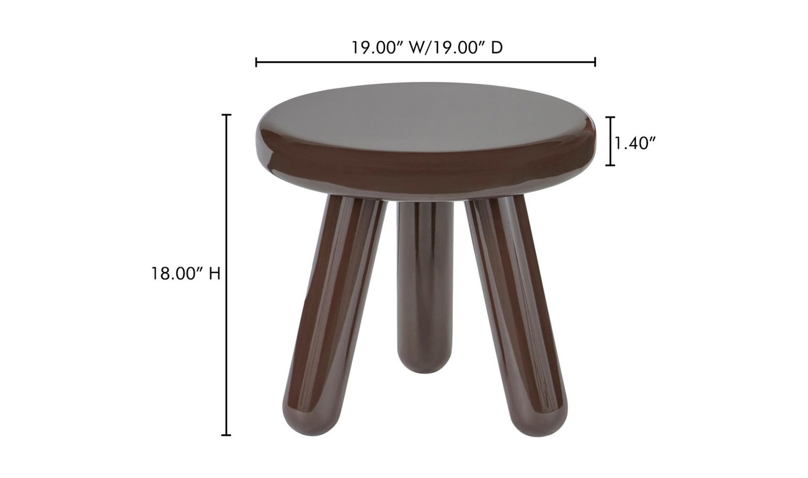 JOY ACCENT TABLE DARK BROWN LACQUER - Image 6