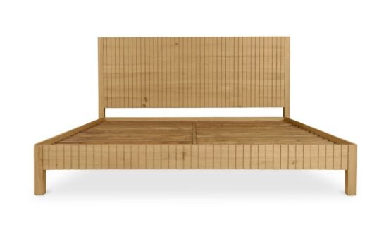 POVERA QUEEN BED NATURAL OAK BLACK - Image 5