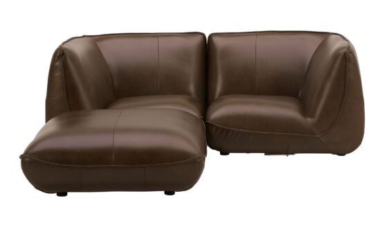 ZEPPELIN NOOK MODULAR LEATHER SECTIONAL TOASTED HICKORY