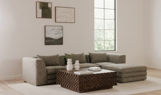 LOWTIDE OTTOMAN STONE TWEED - Image 2