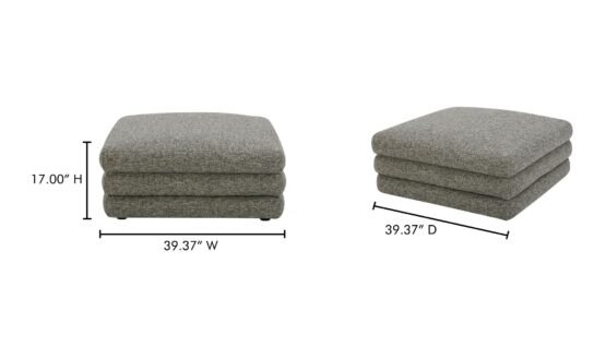 LOWTIDE OTTOMAN STONE TWEED - Image 5