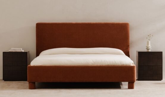 ICHIGO QUEEN BED DEEP ORANGE LIGHT GREY - Image 2