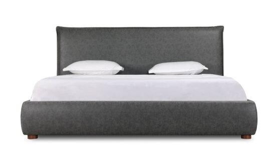 LUZON KING BED SLATE VEGAN LEATHER DEEP FOREST - Image 5